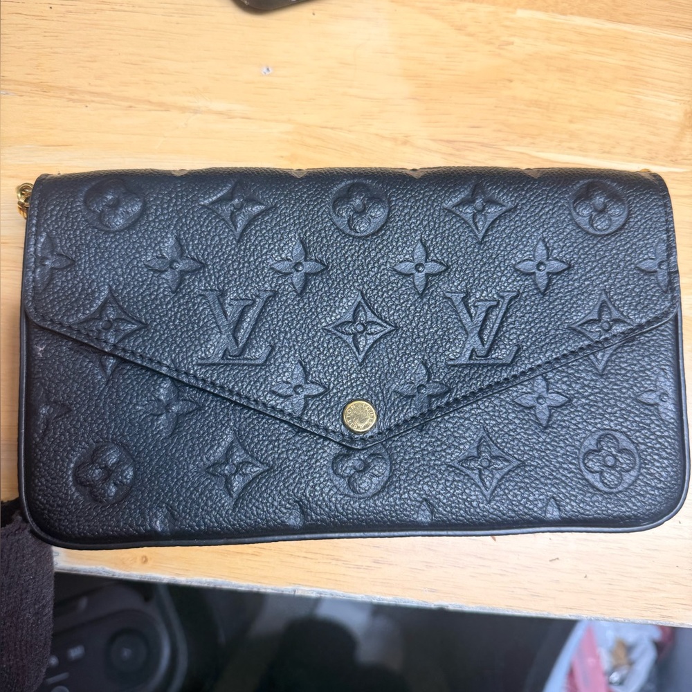 Louis Vuitton Pochette Félicie in Black Monogram Empreinte Leather